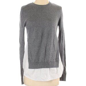 Trouve Grey Long Sleeve Cashmere Blend Layered Business Casual Sweater